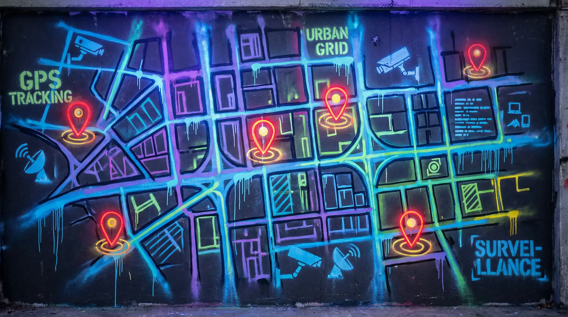 探花视频在线 狗仔追踪地图 - 城市涂鸦风格